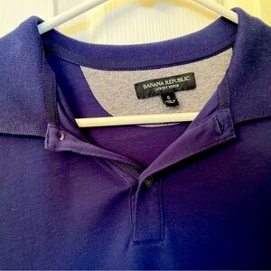 Banana Republic luxury touch deep blue polo